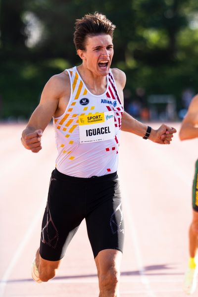 Christian Iguacel (AC Lyra) am 28.05.2022 waehrend der World Athletics Continental Tour IFAM Oordegem in Oordegem